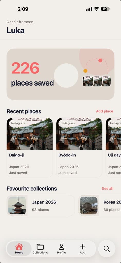 someday app home screen